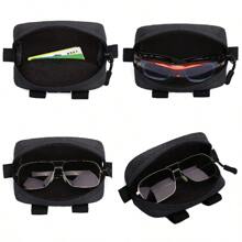 Tactical Sunglasses Carrying Case Black Molle Zipper Eyeglasses Hard Case With Clips - Dark Grey - View 5