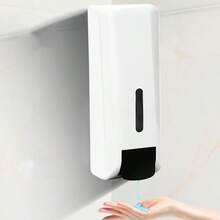 1入組ABS材質手動肥皂液分配器1000毫升，壁掛式，手部消分配器，肥皂液均勻流出，乾淨衛生，適用於牆壁，廚房，商業，浴室旅館手部消毒劑白色 - 白色 - 查看 6