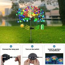 420 LED Éclairage de jardin solaire, Éclairage de feux d'artifice solaires, Lumières solaires extérieures étanches à 8 modes pour jardin, terrasse, allée, chemin, fête, mariage, décoration, 360/200/60 LED, décoration d'automne, décoration de Noël, décoration extérieure de maison