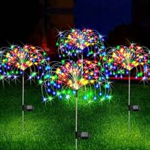 420 LED Éclairage de jardin solaire, Éclairage de feux d'artifice solaires, Lumières solaires extérieures étanches à 8 modes pour jardin, terrasse, allée, chemin, fête, mariage, décoration, 360/200/60 LED, décoration d'automne, décoration de Noël, décoration extérieure de maison