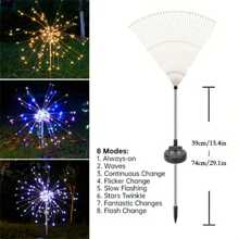 420 LED Éclairage de jardin solaire, Éclairage de feux d'artifice solaires, Lumières solaires extérieures étanches à 8 modes pour jardin, terrasse, allée, chemin, fête, mariage, décoration, 360/200/60 LED, décoration d'automne, décoration de Noël, décoration extérieure de maison
