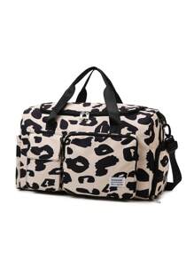 1 Stück Set große Kapazität Nylon Leopardenmuster faltbare Handgepäcktasche mit separatem Schuhfach, Sport Yoga Fitness Tasche, Reisetasche Reise Organizer Outfit Flughafen Kleidung für Koffer Übernachtungstasche Reisetasche Wochenendtasche Reisetasche für Gepäck Handgepäck Tasche Collegetasche Gepäcktasche Wochenendtasche Krankenhaustasche Wintertasche für Schule Schul-Zubehör Schulsachen