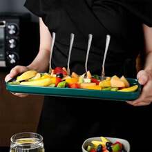 10pcs Silver Stainless Steel Fruit Forks Set, Suitable For Cake, Fruits And Restaurants - Silver - View 6