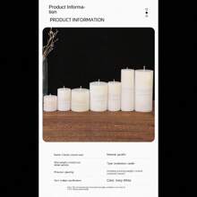 1 Stück/4 Stück Elfenbein Weiße Große Zylindrische Kerze - Rauchlos, Geruchlos, Verwendet für Notbeleuchtung in Haushalten, Kirchen, Gebete, Reue, romantische Hochzeiten und Heimdekoration, 7 Größenoptionen