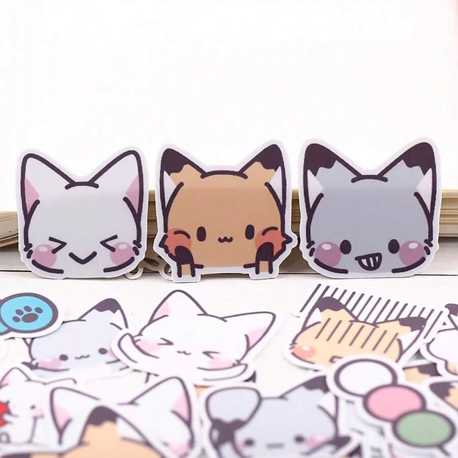 Cute Fox  Sticker Pack For Journaling, Diary, Phone Decoration Or Kids Craft - White - View 1