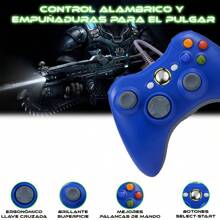 Control Alámbrico Azul Para Xbox 360 - Azul - Ver 2