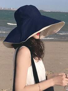 1pc Large-Brimmed Sun Hat For Women, Dual-Sided Bucket Hat For Sun Protection Against UV Rays, Wide Brim And Foldable For Beach, Fishing And Outdoor Activities - Multicolor - View 10