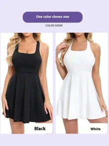 Tender Angel Tender Angel Women Quick-Dry Anti-Exposure Tennis/Badminton Sport Dress With Waist Cincher, Ideal For Fitness, Running, Yoga Short Dress