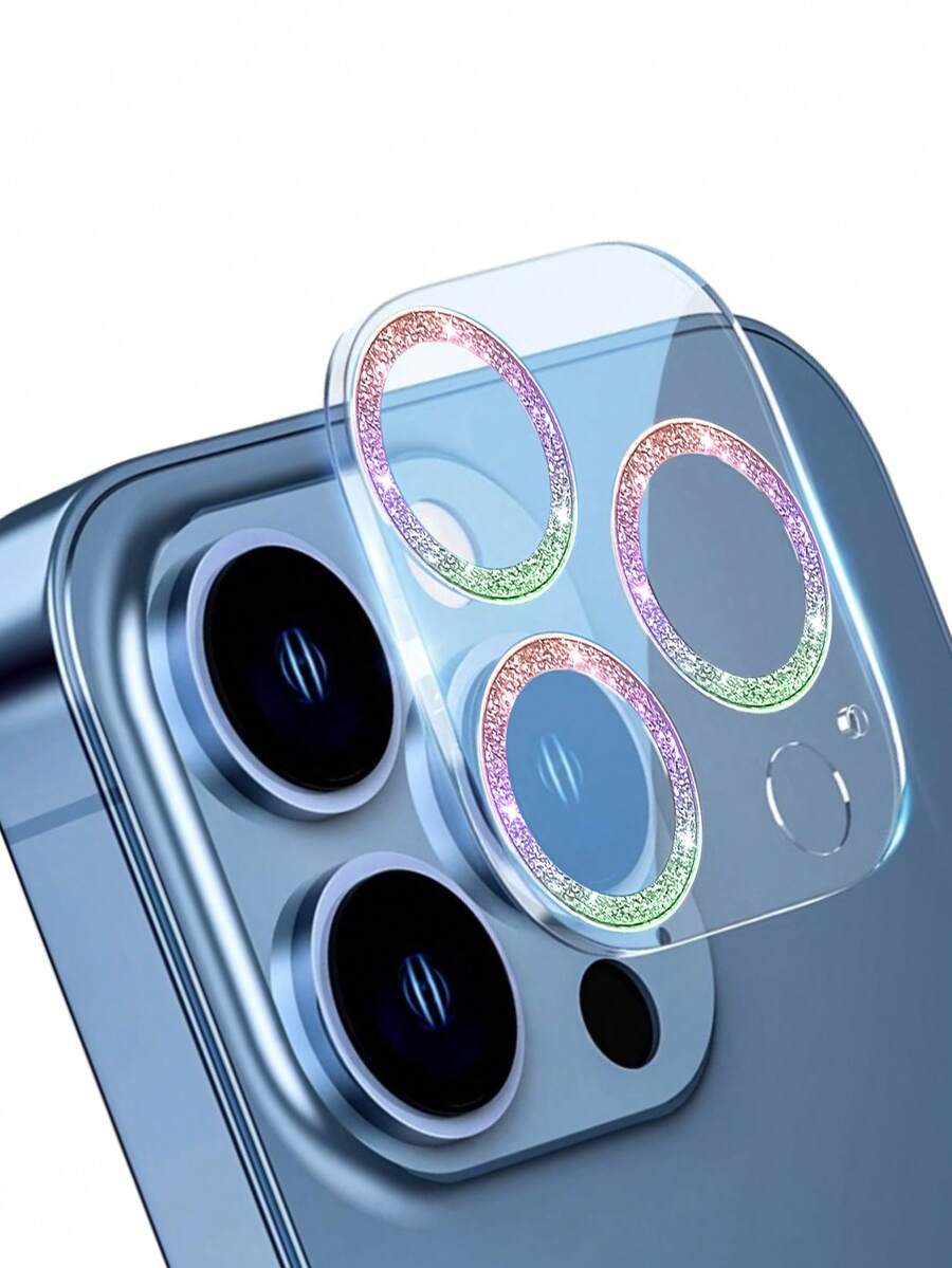 Apple 15 ProMax鏡頭膜13色閃粉iPhone 12promax手機保護膜，小型全包後置攝像頭加防塵和防刮擦14 - 彩色 - 查看 1