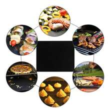 Fiberglass Non-Stick Coated BBQ Grill Mat Set With Teflon For Outdoor Use - Black - View 4