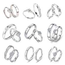 2 Stück/Set 925 Sterling Silber Eheringe, Mode mehrere Stile Paar Ringe für Frauen Männer Engagement Jubiläum Party Fine Jewelry Daily Wear Geschenke