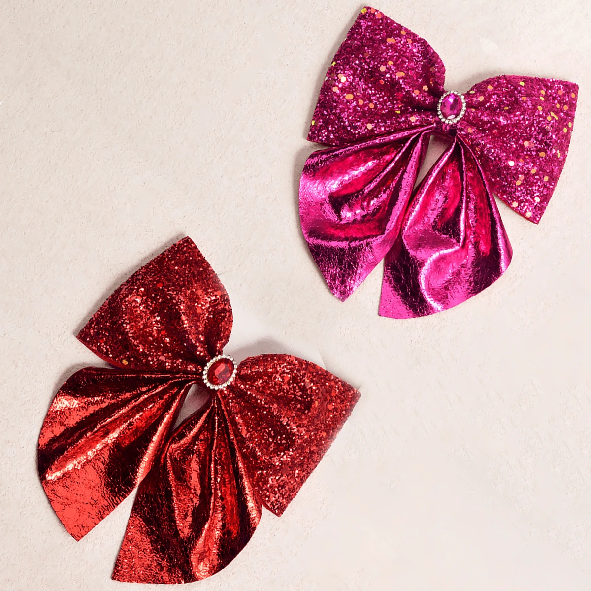 1 pieza Lazo grande con cinta de tela brillante con cebolla verde y polvo, con broche de pelo de aleación de acrilico y cristal, estilo callejero, a la moda, accesorio versátil y diario para el peinado de niñas - Multicolor - Ver 1