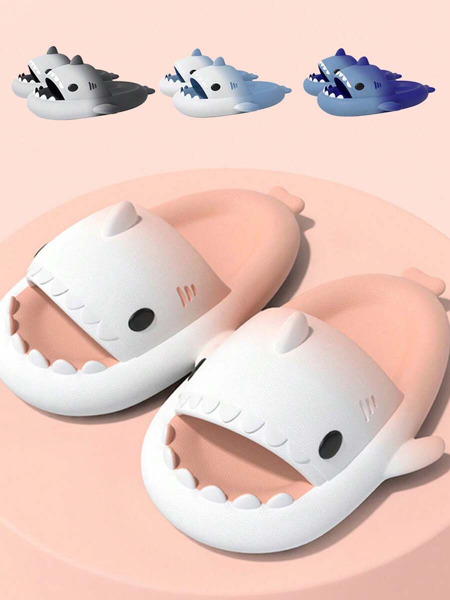 Sandalias De  Tiburón con  Estilo y Aventura en Cada Paso, Material Anti Deslizante. - Blanco y Rosa - Ver 1
