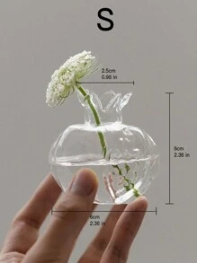 1 pièce Petit vase à fleurs vintage en verre en forme de grenade, décoration d'intérieur, vase à fleurs de bureau pour les arrangements floraux et la plantation aquatique, cadeau de fête