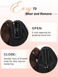 Phần mở rộng kiểu tóc đuôi ngựa thẳng Kinky Màu đen tự nhiên Yaki Pony Tails Clip tổng hợp mềm mại ở phần mở rộng tóc đuôi ngựa 16 inch 20 inch 24 inch 28 inch Móng vuốt trên tóc đuôi ngựa cho phụ nữ (Đen tự nhiên 1B #) - màu đen - Xem 4