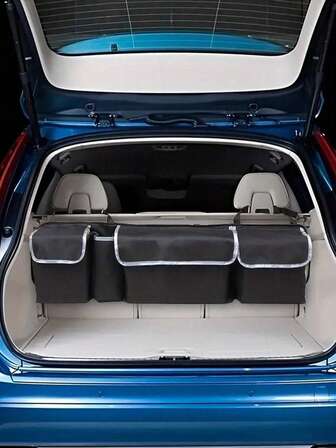 Prime Car Trunk Organizer And Storage, Hanging Organizer For SUV, MPV, Waterproof, Cargo Storage Bag With 4 Pockets, Car Interior Accessories For Men &Women