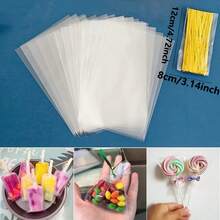 50 piezas/bolsas de dulces transparentes rectangulares, envoltorios de regalos para decorar bodas y fiestas de cumpleaños, bolsas de almacenamiento de conos de celofán para empacar dulces