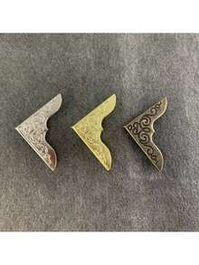 20pcs/Pack Flower Shaped Antique Case Decorative Corner Edge Protectors For Notebooks, Jewelry Boxes And Bags - Bronze - View 9