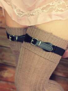 2 Peças Ligas de Coxa Sexy de Mulher em Couro Sintético, Acessórios de Lingerie Steampunk Cinto Corporal, Anel de Perna Gótico para Fantasia, Carnaval