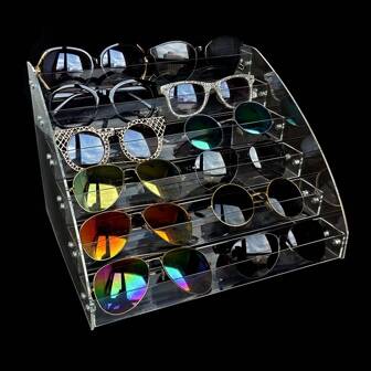 Eyeglasses Display Stand Sunglasses Storage Box Transparent Eyewear Rack Sunglasses Showcase Shelf Store Prop,School