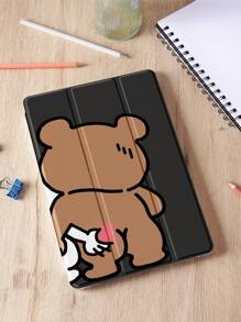 1pc Cute Rabbit Design Tablet Protective Case, Anti-Drop, Pencil Holder, Sleep/Wake Function, Compatible With Samsung, And IPad - Multicolor - View 3