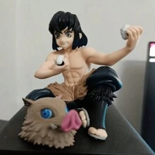 1pc 9cm Anime Figure Scene Ornaments, Anime Cartoon Action Figure Collectible Statue Model, Doll Toys, Gifts For Anime Fans - Navy Blue - View 4