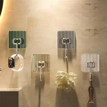 Móc treo tường không gây hư hại, keo dán chắc chắn, không cần khoan, dùng cho nhà bếp, phòng tắm và phòng khách - treo lên - Xem 2