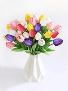 12 pezzi di fiori di tulipano artificiali assortiti, rosa chiaro e bianco rosa, adatti per la decorazione di giardini esterni, decorazioni interne ed esterne, decorazione di vasi, piante finte, decorazione per tutte le stagioni, oggetti di decorazione per la stanza, decorazione floreale domestica, davanzale, portico, vaso da giardino interno ed esterno, decorazione per matrimoni e feste, forniture per feste di compleanno, regalo per la festa della mamma e del papà, decorazione in stile bohémien, accessori per composizioni floreali fai-da-te