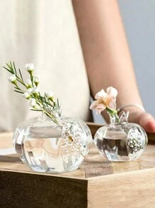 1 pièce Petit vase à fleurs vintage en verre en forme de grenade, décoration d'intérieur, vase à fleurs de bureau pour les arrangements floraux et la plantation aquatique, cadeau de fête
