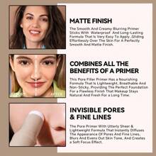 SHE LOVES BEAUTY: Stick de imprimación facial de poros invisibles - Larga duración, control de aceite, acabado mate - Imprimación de base de maquillaje - transparente - Ver 2