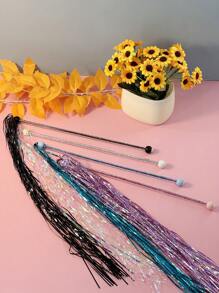 Pet Supplies Cat Interactive Toy Translucent Cat Teaser Wand With Rustling Paper & Tassel Fairy Cat Stick For Boredom Relief - Multicolor - View 10