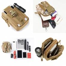 MURAMASAMX Porta Celular Bolso Cinturón Táctico Militar Mochila Cintura Bolsa Sistema Molle Impermeable Ligera Exteriores Multifuncional Al Aire Libre Senderismo - Negro - Ver 4