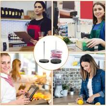 1Pc Desk Receipt Holder Ticket Stabber For Restaurant Chrome Check Spindle Holder Bill Fork For Restaurant Office Kitchen - Silver - View 5