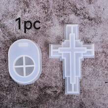 2pcs/Set Cross Candlestick Epoxy Mold DIY Candle Candlestick Silicone Casting Mold DIY Resin Cross Candlestick Silicone Mold For DIY Handmade Home Party Decoration