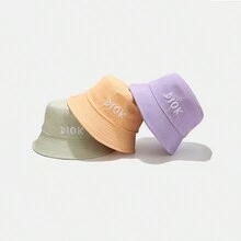 1 件新款渔夫帽，春夏流行日式清新色彩文艺休闲太阳帽，适合户外和日常使用 - 淺黃色 - 查看 3