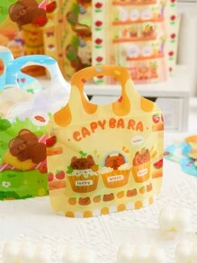 5pcs Cute Cartoon Shaped Self-Sealing Bags For Cookie, Biscuit, Candy, Snack, Dessert Packaging And Separation - Orange - View 3