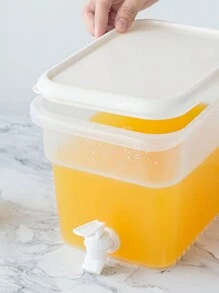 1pc Large Capacity Fridge Pitcher With Spigot, Lemon Water/Fruit Tea Beverage Dispenser, Summer Ice Water Cooler Bucket