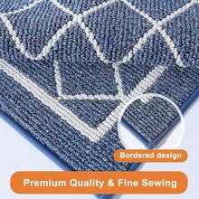 Kitchen-Rugs-Washable-Kitchen-Mats-For-Floor Non-Slip Kitchen Mats Set Of 2 Absorbent Kitchen Runner Navy Blue With TPR Backing 20x30inch/20x48inch - 藍色 - 查看 4