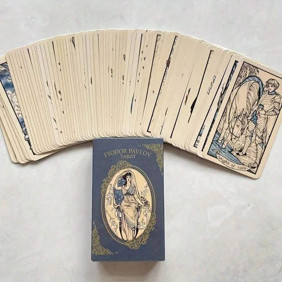 Fyodor Pavlov 塔羅牌遊戲 78張牌組,趣味預測占卜,適合家庭派對遊戲、遊戲禮物、家庭聚會、娛樂遊戲、卡牌遊戲、遊戲禮物、卡牌遊戲、派對桌遊、情侶好友互動迷你遊戲 - Fyodor Pavlov - 查看 1