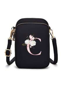 1 chiếc túi đeo chéo mini tối giản thời trang, ví đựng tiền xu dọc có ngăn đựng điện thoại, quà tặng thường ngày khi đi du lịch hoặc đi học. - màu đen - Xem 30