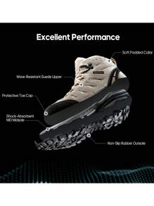 Women's Waterproof Hiking Boots Outdoor Trekking Camping Trail Hiking Boots - 灰褐色 - 查看 5