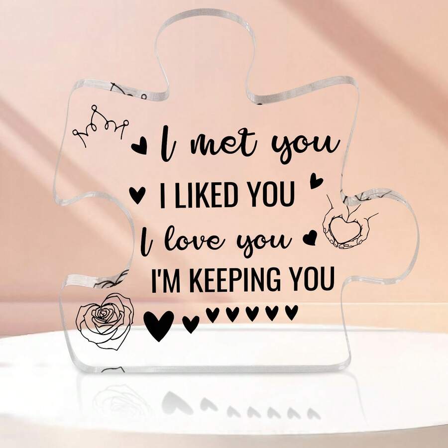 Quà tặng tuyệt vời nhất cho cô ấy - Quà tặng I Meet You, 1 tấm ghép hình khối Acrylic trong suốt, Quà tặng lãng mạn cho cô ấy, Quà tặng lãng mạn cho anh ấy, Quà tặng lãng mạn cho vợ, Quà tặng lãng mạn cho chồng, Quà tặng tình yêu cho vợ, Quà tặng ngày lễ tình nhân cho chồng, Quà tặng kỷ niệm ngày cưới lãng mạn cho cô ấy, Quà tặng sinh nhật cho anh ấy, Trích dẫn yêu thương được khắc, I Met You I Liked You I Love You I'm Keeping You Heart, Quà tặng cảm ơn cho bạn bè, I Love You Gift for Her Him, I Met You Gift for Him Her, I Like You Gift, Quà tặng Giáng sinh, Quà tặng tri ân Lễ Tạ ơn, Trang trí nhà cửa, Quà tặng vui nhộn, Ý tưởng quà tặng ấm lòng nhất, Quà tặng tiệc thiết kế thú vị, Quà tặng lưu niệm Acrylic độc lập, Biển trang trí bàn làm việc Acrylic trong suốt - Trong sáng - Xem 1