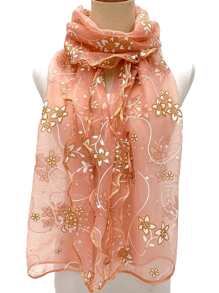 Một chiếc khăn voan lưới co giãn thêu hoa sang trọng dành cho nữ, nhẹ và thoáng khí, mềm mại và thân thiện với làn da, thích hợp để đeo hàng ngày và đi du lịch. Khăn rằn, dây buộc tóc, băng đô lý tưởng để tôn lên vẻ ngoài của bạn - Nhiều màu - Xem 4