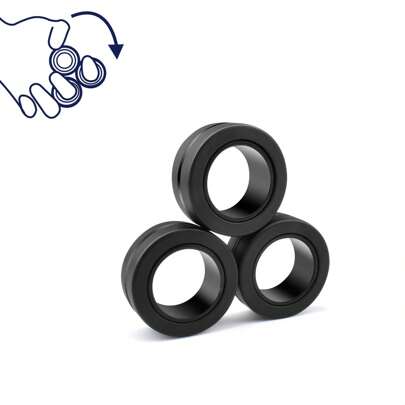 Magnetic Rings Set, 3PCS Idea ADHD Anxiety Decompression Magnetic Rings Fidget Toys Adult Rings For Anxiety Relief, Finger Fidget Toys Great Gift For Adults Teens,Adhd,Fidget Toys,Magnet Fidget,Magnetic Stone,Magnetic Spinner,Anxiety Toys