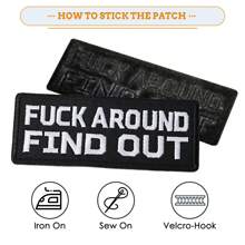 1 Stück Umkreis Finden Sie heraus Patches, 4" x 1,5" bestickte Patch mit Klettverschluss, lustige Moral Patches für Rucksack Weste Kappe Hut Jacke (Aufnäher oder Klettband)