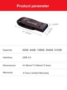 SANDISK SanDisk Flash Drive USB3.0 512GB 256GB 128GB 64GB CZ410 Pen Drive USB3.0 Pendrive CZ410 Original Sandisk Mini Stick Memory Disk For PC Laptop Car
