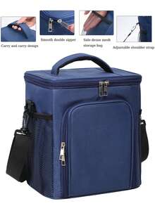 1入組大容量簡約鯉魚印刷袋，多功能便攜保溫袋，女士禮物，禮物圖案印刷保溫袋，最佳的大容量購物袋午餐袋，適用於女性、女友和家庭，最好的老師禮物，母親、媽媽、母親的禮物，適用於學校、購物、旅行、聚會及教室收納袋老師收納袋教室袋教室收納袋的銷售 - 藏蓝色 - 查看 6