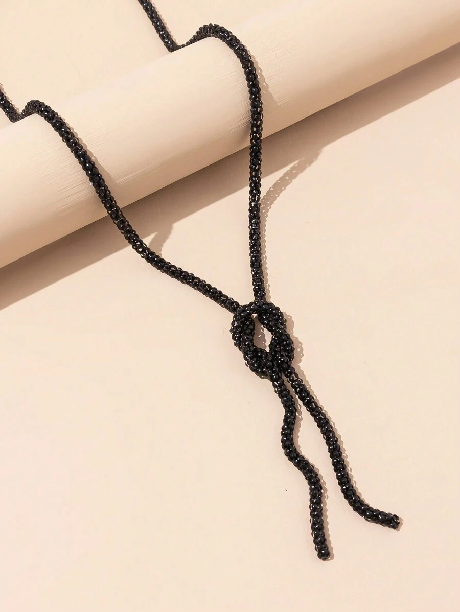 1 pieza Collar de nudos y borlas simple y personalizado, adecuado para uso diario y de moda para mujeres