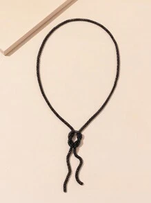 1 pieza Collar de nudos y borlas simple y personalizado, adecuado para uso diario y de moda para mujeres