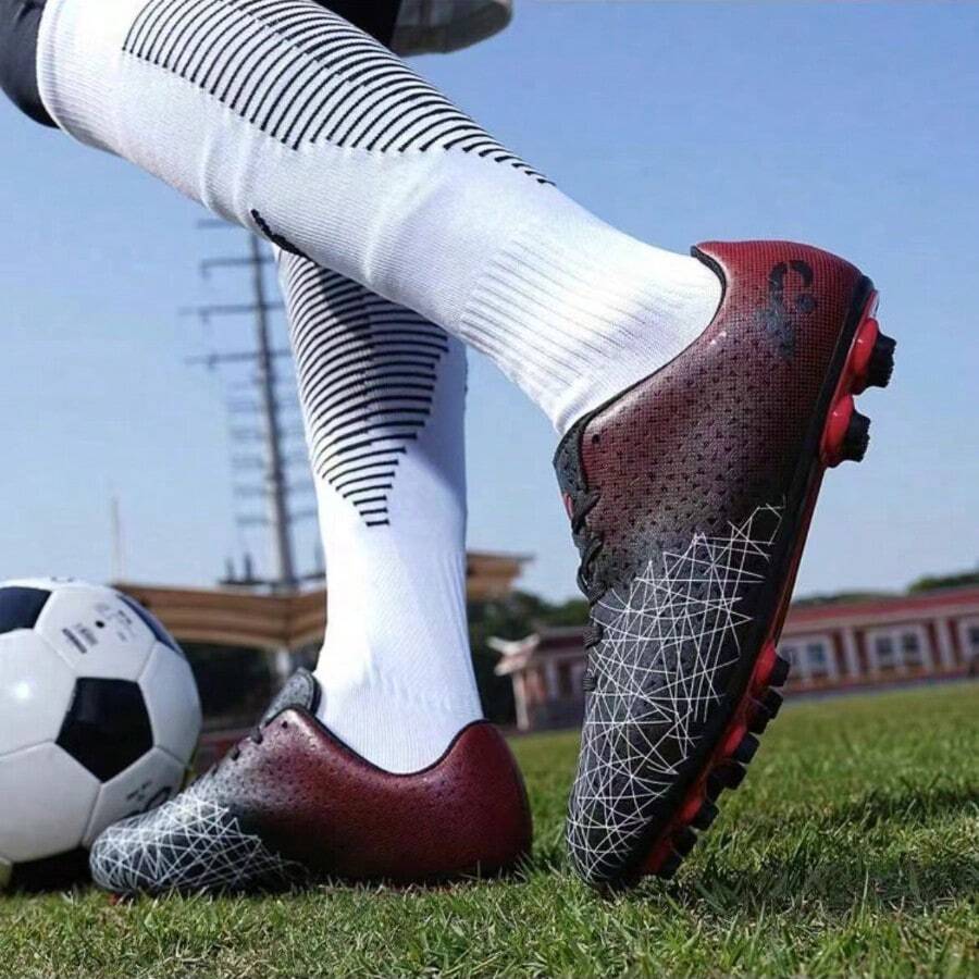 男鞋/童鞋足球鞋,男女足球訓練鞋具,防滑c罗足球鞋 - 紅色 - 查看 1